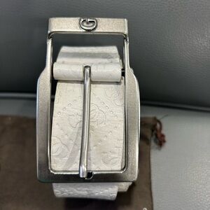 Men's White Designer Belt